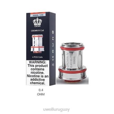 UWELL Precio - UWELL CROWN 4 bobinas de repuesto (paquete de 4) doble bobina 0.4ohm PTJR183