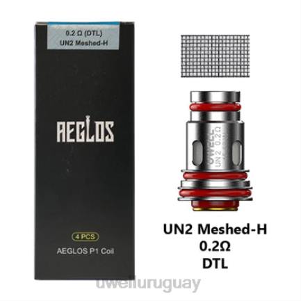 UWELL Uruguay - UWELL AEGLOS bobinas | paquete de 4 p1 un2 mallado-h 0.2ohm PTJR271