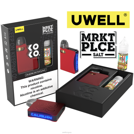 UWELL Disposable Vape - UWELL CALIBURN AK3 kit + vainas a3s 0.8ohm (x2) + daddy's vapor 10ml sales 50mg crl: rojo/flv: mango y pera fuji PTJR245