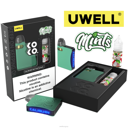 UWELL Montevideo - UWELL CALIBURN AK3 kit + vainas a3s 0.8ohm (x2) + daddy's vapor 10ml sales 50mg crl: cian/flv: menta 50 mg PTJR242