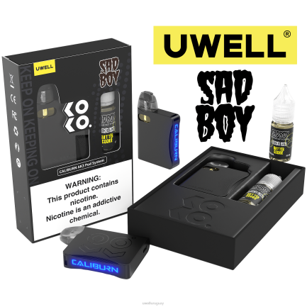 UWELL Precio - UWELL CALIBURN AK3 kit + vainas a3s 0.8ohm (x2) + daddy's vapor 10ml sales 50mg crl: negro/flv: galleta de natillas 50 mg PTJR243