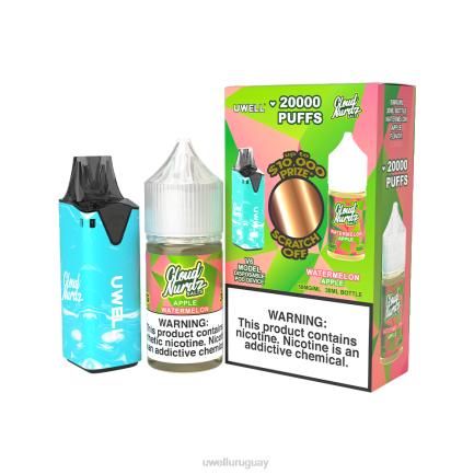 UWELL Disposable Vape - UWELL V6 dispositivo desechable + jugo daddy's vapor 30ml - paquete de colaboración clr: azul/flv: sandía manzana 50 mg PTJR205