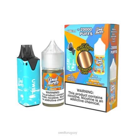 UWELL Precio - UWELL V6 dispositivo desechable + jugo daddy's vapor 30ml - paquete de colaboración clr: azul/flv: melocotón frambuesa azul 50 mg PTJR203