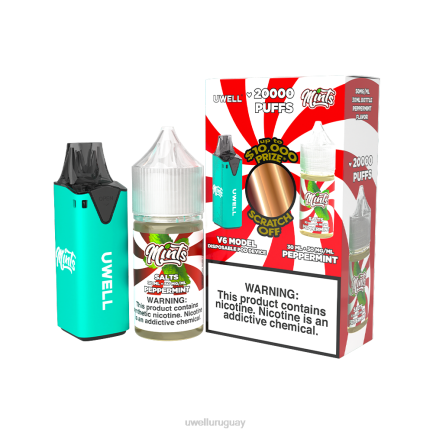 UWELL Precio - UWELL V6 dispositivo desechable + jugo daddy's vapor 30ml - paquete de colaboración clr: rojo/flv: galleta de natillas 48 mg PTJR213