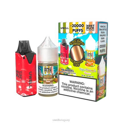 UWELL Precio - UWELL V6 dispositivo desechable + jugo daddy's vapor 30ml - paquete de colaboración clr: rojo/flv: galleta de natillas 48 mg PTJR213